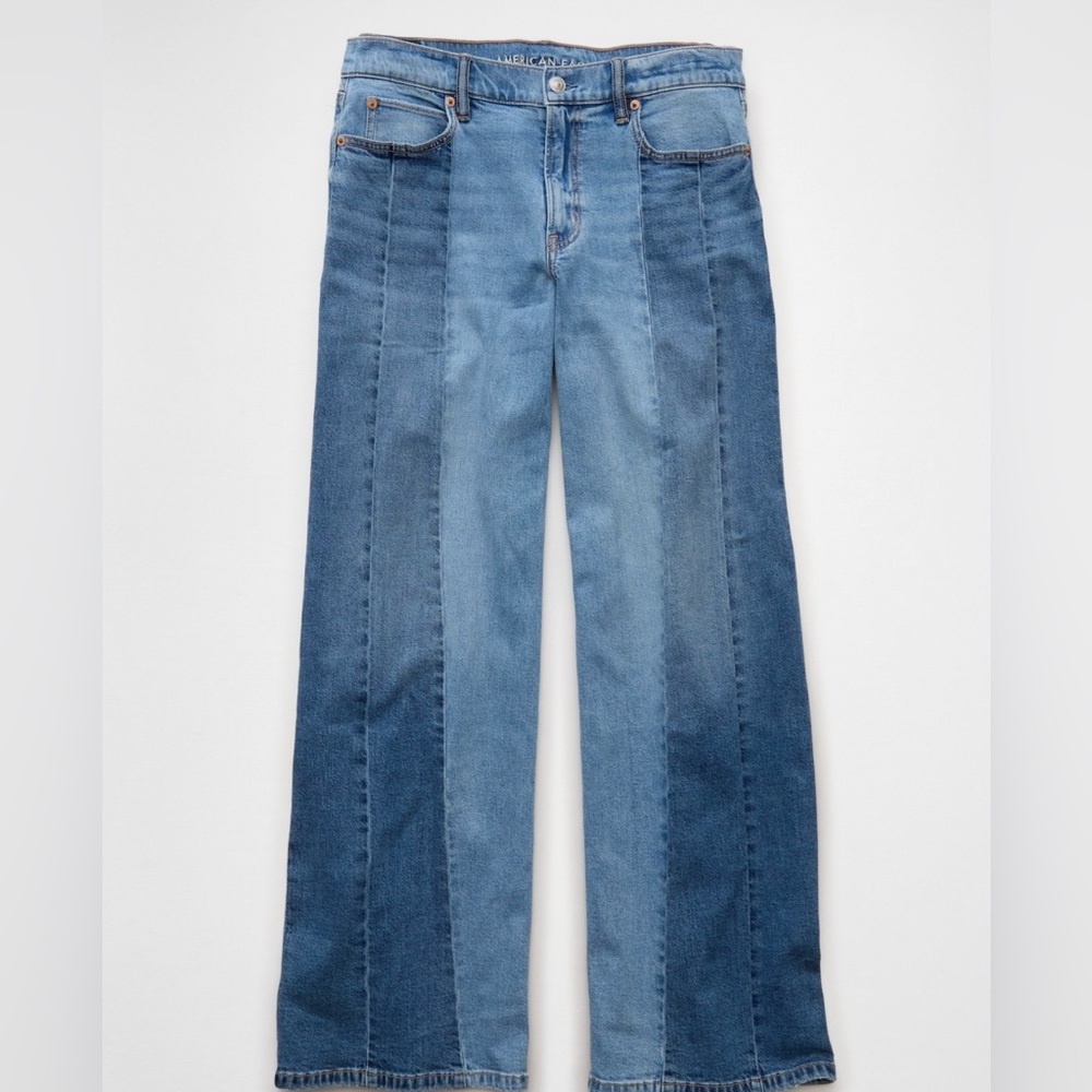 NWT American Eagle Dreamy Drape Low Rise Ultra Wide-Leg Jeans Size 12 - Picture 2 of 5